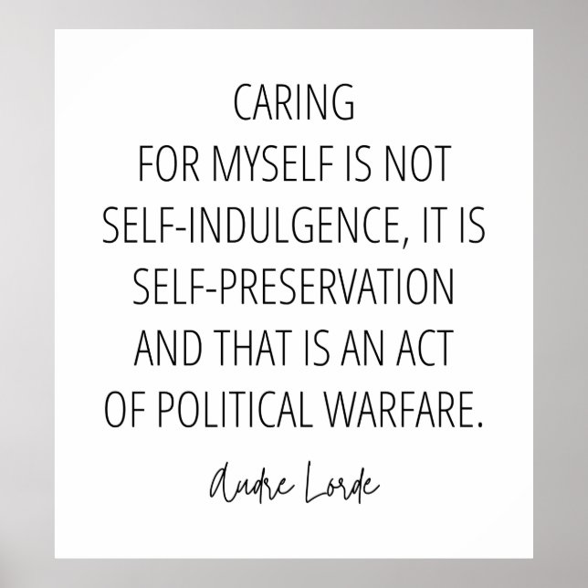Poster Cuidar de mim é autopreservação (Frente)