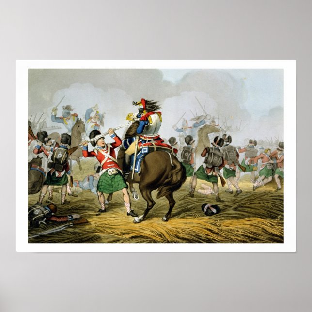 Poster Cuirassiers franceses na Batalha de Waterloo, Char (Frente)