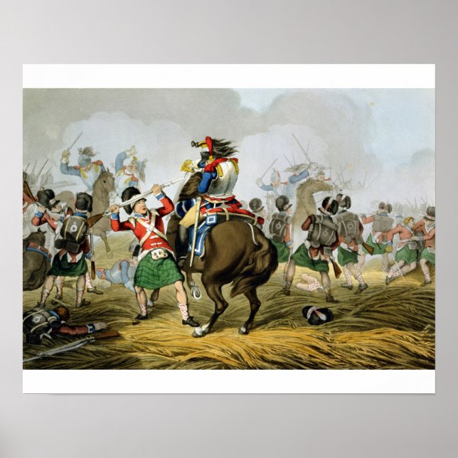 Poster Cuirassiers franceses na Batalha de Waterloo, Char (Frente)