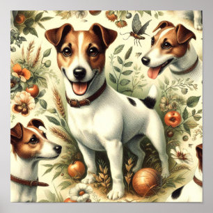 Poster Cuja Vintage Jack Russell Terrier