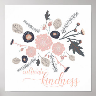 Poster Cultivar A Bondade De Flores Tossas Tocadas Rosa