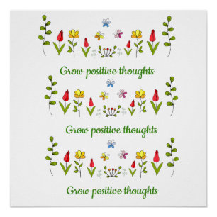 Pôster Cultivar flores de pensamentos positivos