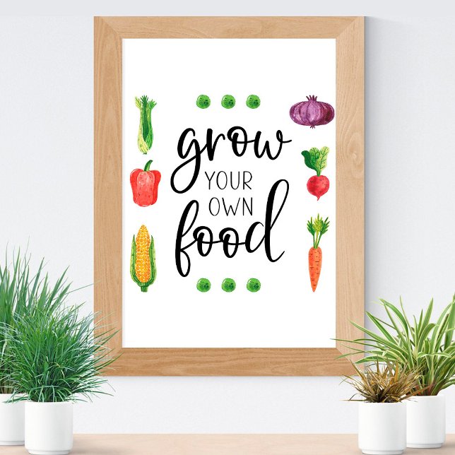 Poster Cultive a sua Comida de hortas de jardinagem de aq (Criador carregado)
