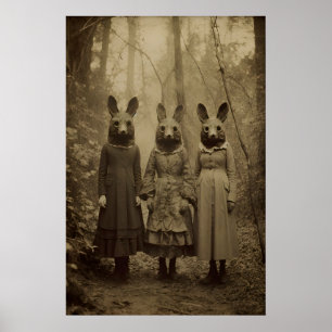 Poster Culto do Coelho da Floresta, Fotografia Vintage