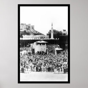 Poster Culto dos muçulmanos na Meca Arábia em 1885