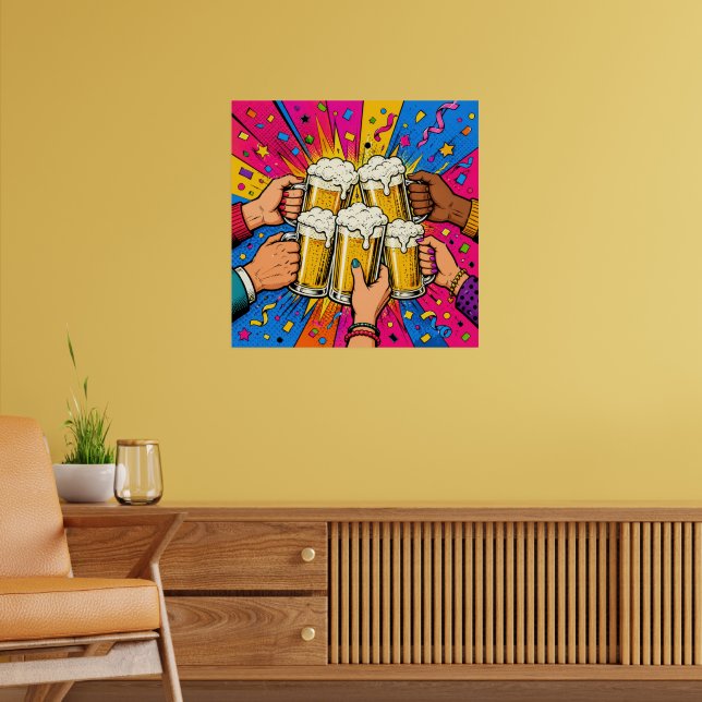 Poster Cultura Cerveja Brinde Pop Art (Sala de Estar 2)