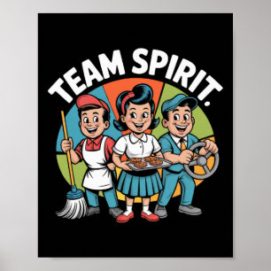 Poster Cultura de Trabalho Positiva Retro Espírito de Equ