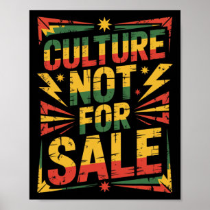 Poster Cultura Não Está À Venda Orgulho Negro Mês da Hist