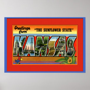 Poster Cumprimento da letra de Kansas grande