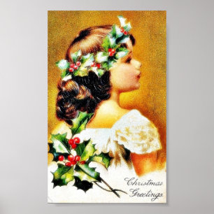 Poster Cumprimento do Natal com uma menina