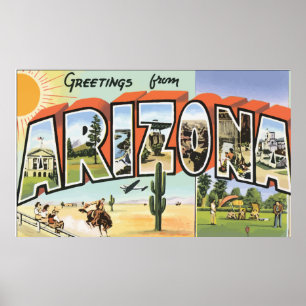 Pôster Cumprimentos da arizona, vintage