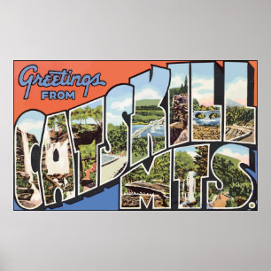 Pôster Cumprimentos de Catskill Mts., vintage