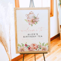 Cumprimentos de chá de aniversário floral ALICE Bl