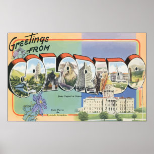 Pôster Cumprimentos de Colorado, vintage