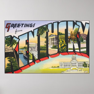 Pôster Cumprimentos de Kentucky, vintage