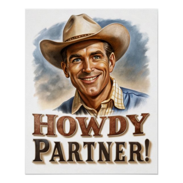 Pôster Cumprimentos de Parceiro de Velho Cowboy (Frente)