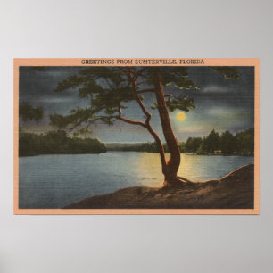 Pôster Cumprimentos de Sumterville, Florida - lua