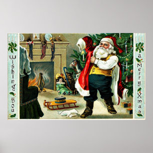 Pôster Cumprimentos do natal vintage