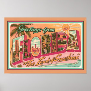 Poster "Cumprimentos nostálgico de Florida"