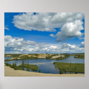 Pôster Cumulus clouds float above lakes, Northwest