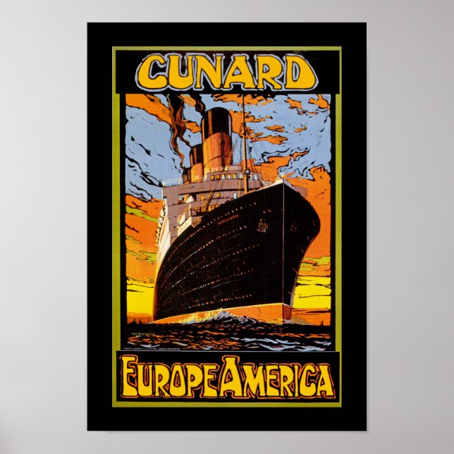 Pôster Cunard Europa-América (Frente)