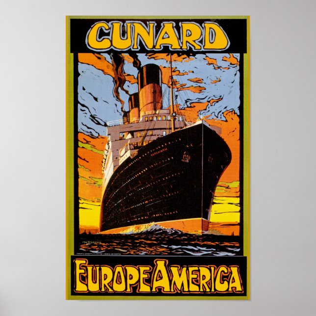 Pôster Cunard Europa-América (Frente)