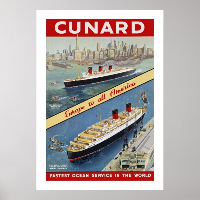 Pôster Cunard Queens (Frente)