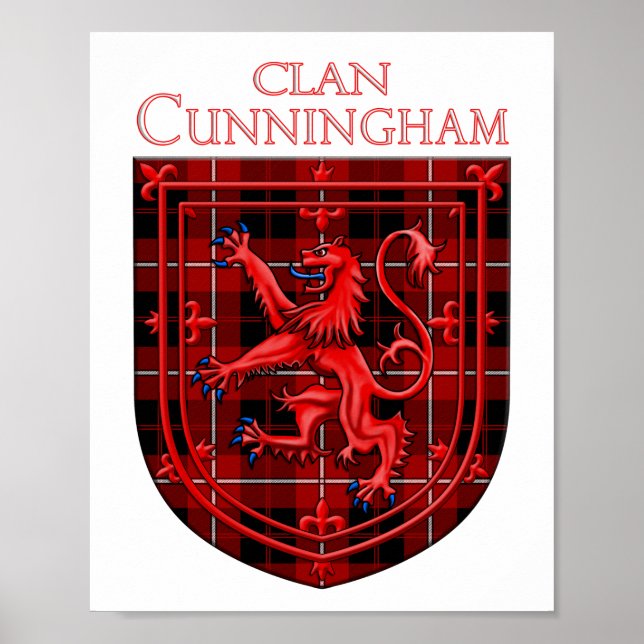 Poster Cunningham Tartan Scottish Xadrez Lion Rampant (Frente)