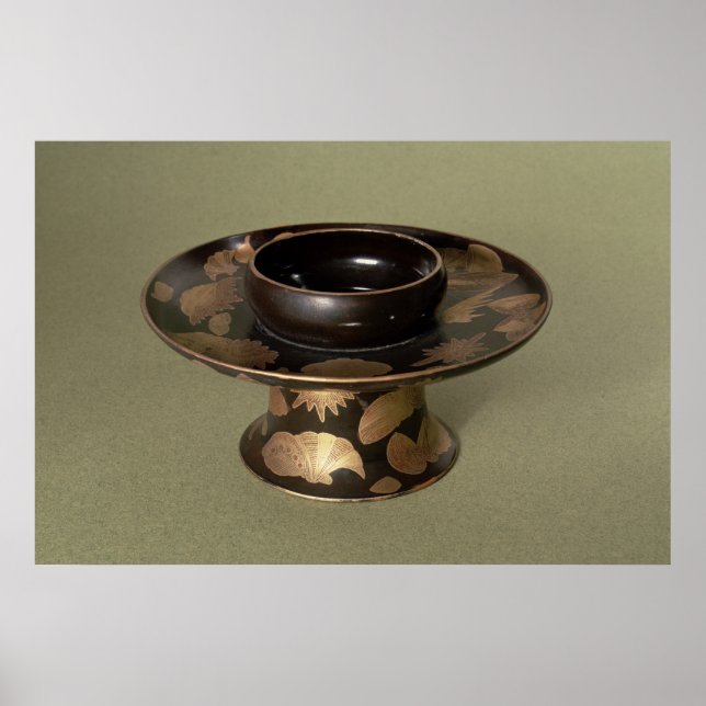 Pôster Cup stand with 'Nashiji' decoration (Frente)