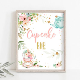 Poster Cupcake Bar Tea Party Baby Brewing Baby Shower