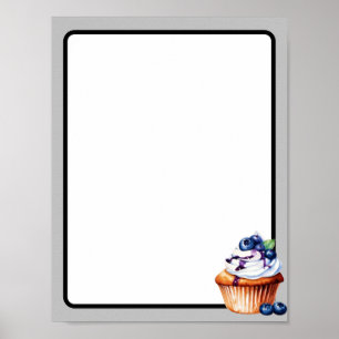 Poster Cupcake Blueberry personalizável