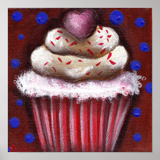 Poster Cupcake com coração