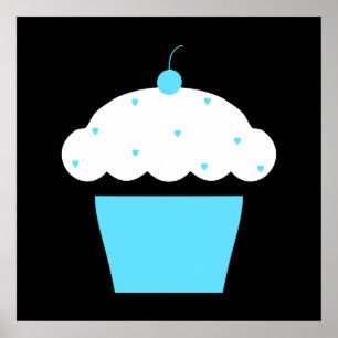 Pôster cupcake de cereja