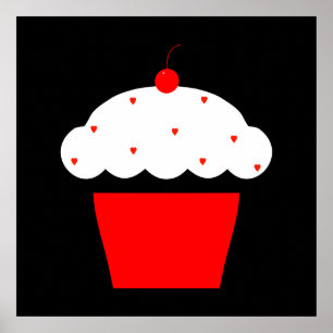 Poster cupcake de cereja