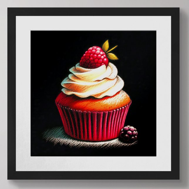 Poster Cupcake de framboesa de conserva (Criador carregado)