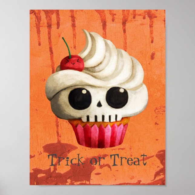 Poster Cupcake de Halloween Mortal (Frente)