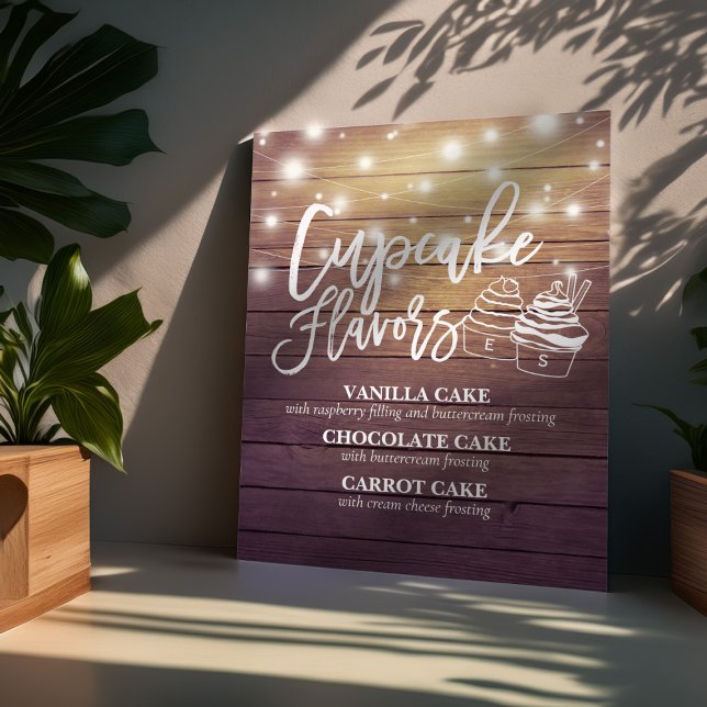 Poster Cupcake Flavors Sinal de casamento Casal Mason Jar (Criador carregado)