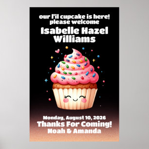 Poster Cupcake Gelado L'il Sprinkles Chá de fraldas Bem-v