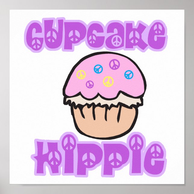 Poster Cupcake Hippie (Frente)
