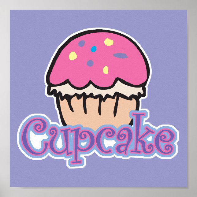 Poster Cupcake rosa (Frente)