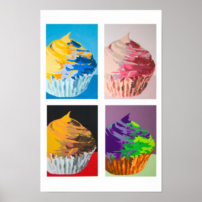 Poster Cupcakes coloridos (Frente)
