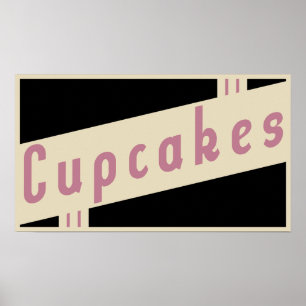 Pôster cupcakes retros