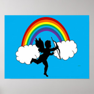 Poster Cupid Dança Com Rainbows