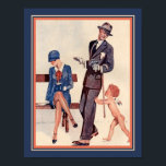 Poster Cupido e Casal Art Deco de 1920<br><div class="desc">Francês dos anos 20,  impressão de Art Deco do Cupid e Casal 11x14 mostrado. Disponível em outros tamanhos.</div>