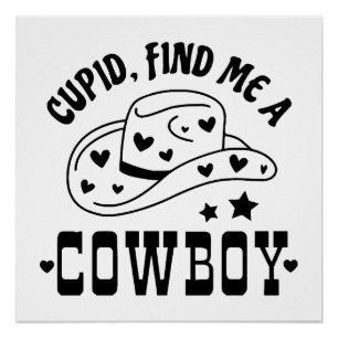 Pôster Cupido Encontre Me Um Cowboy Western