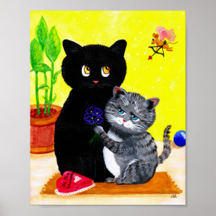 Pôster Cupido engraçado Creationarts do gato dos