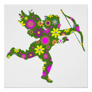 PÔSTER CUPIDO FLORAL