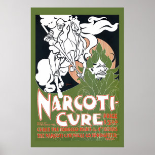 Poster Cura de Narcóticos da Década de 1890 - Cura o Víci