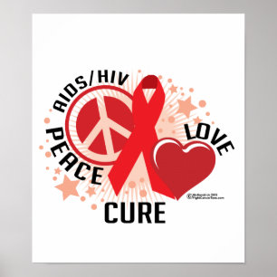 Poster Cura do amor da paz de AIDS/HIV