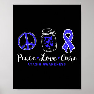 Poster Cura do Amor pela Paz Conscientização da Ataxia Co